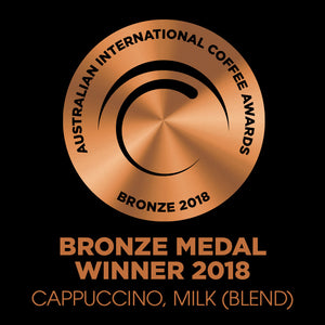 Australian International Coffee Awards Bronze 2018 Cappuccino Milk (blend), The Blended Pair by Sister Bruce Coffee Roasters